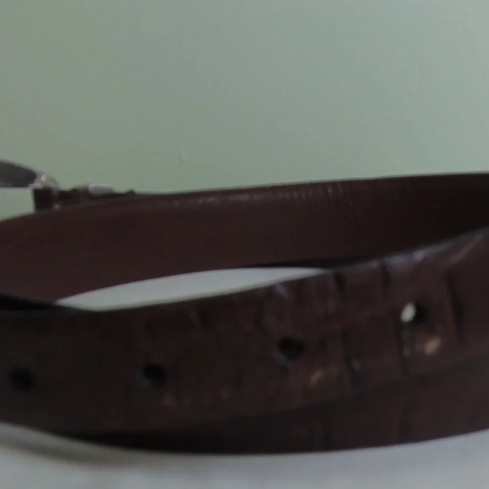 Vintage Stetson Belt Men’s 41 Rust Brown Alligator‎ Embossed Genuine Leather